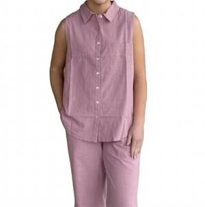 NEW DYLAN kelly button top in soft pink
